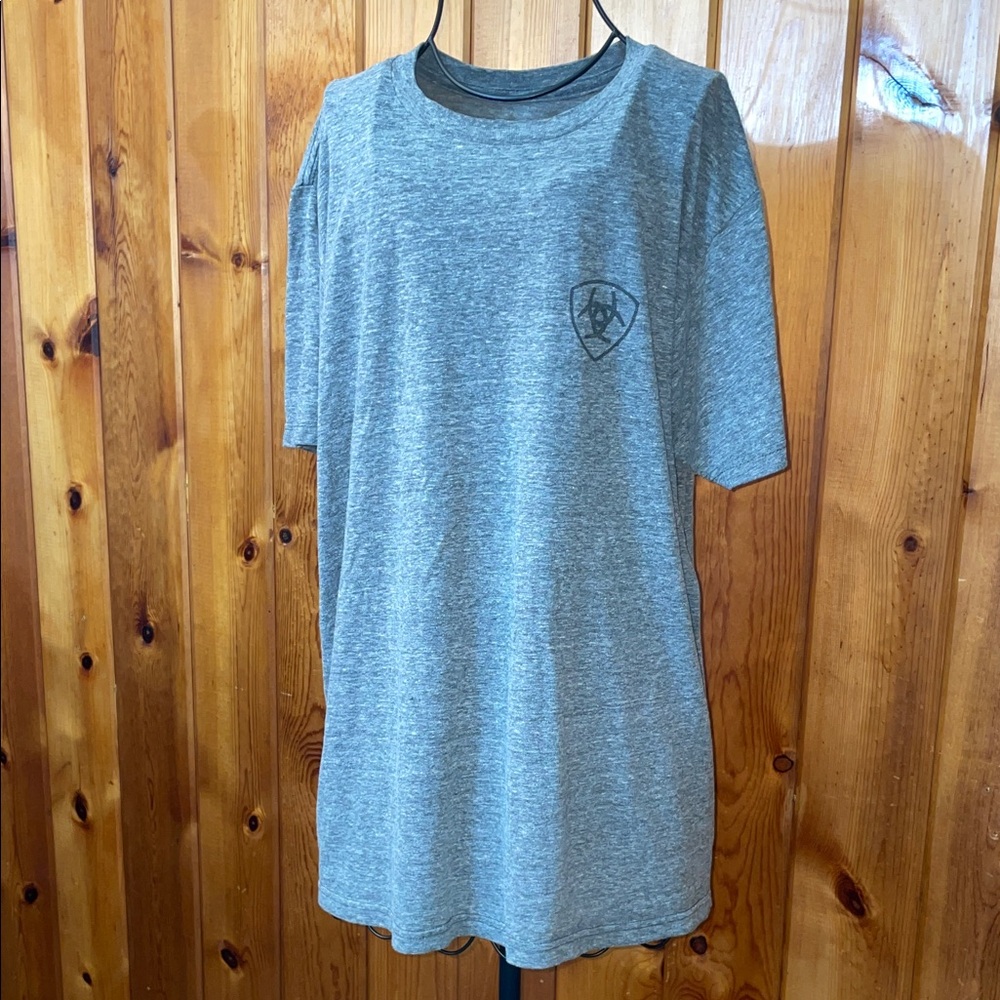 Ariat Heather Gray Men's Short Sleeve Tee short sleeve men’s shirt size medium - Picture 2 of 6